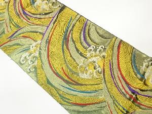 抽象荒波模様織出し袋帯